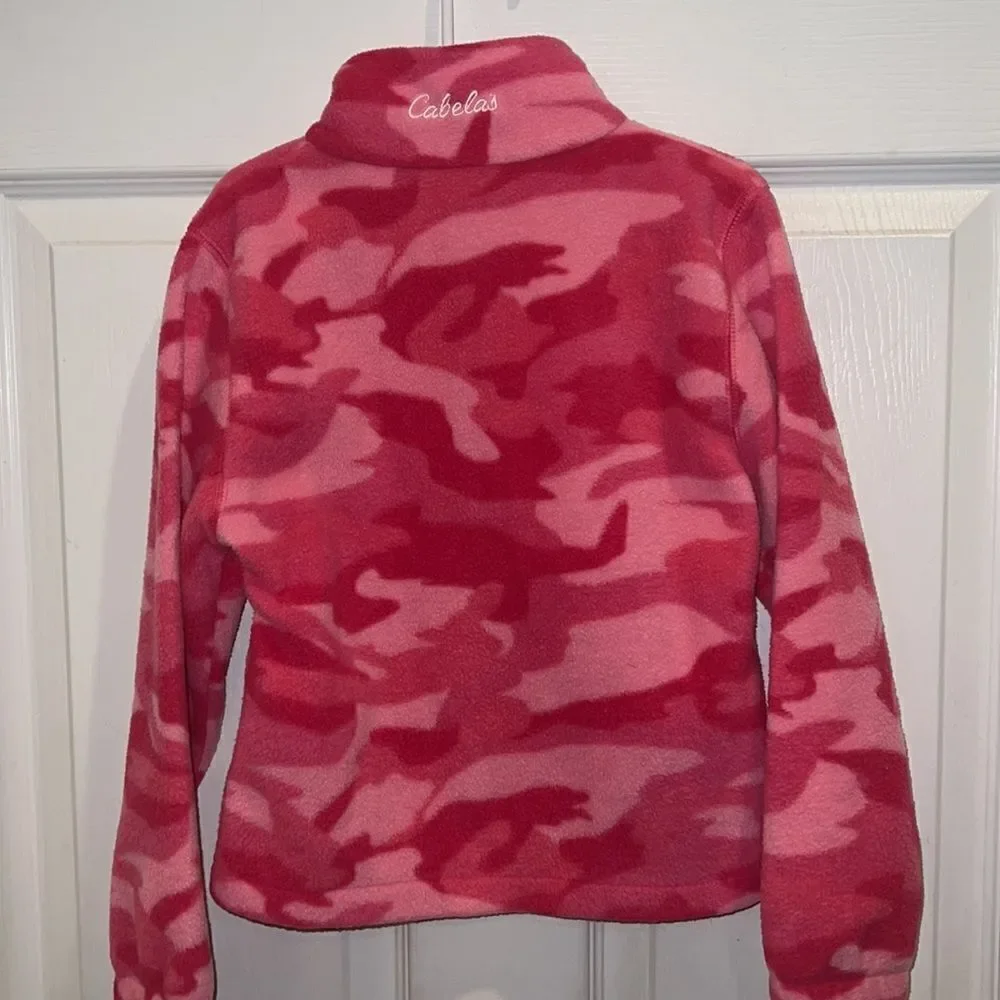 Cabela’s little girl youth XS 4/5 pink warm fleece Camo camouflage  jacket